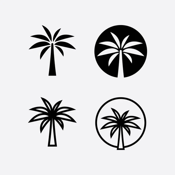 Летние Пальмы Векторные Иллюстрации Логотипа Тропического Дизайна — стоковый вектор