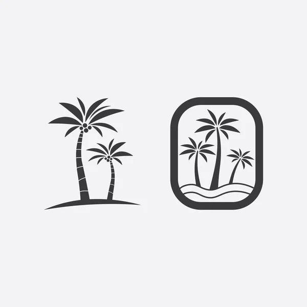 Palm Boom Zomer Tropisch Ontwerp Logo Template Vector Illustratie — Stockvector