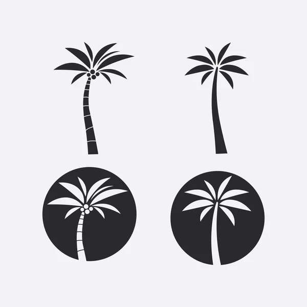 Palm Boom Zomer Tropisch Ontwerp Logo Template Vector Illustratie — Stockvector