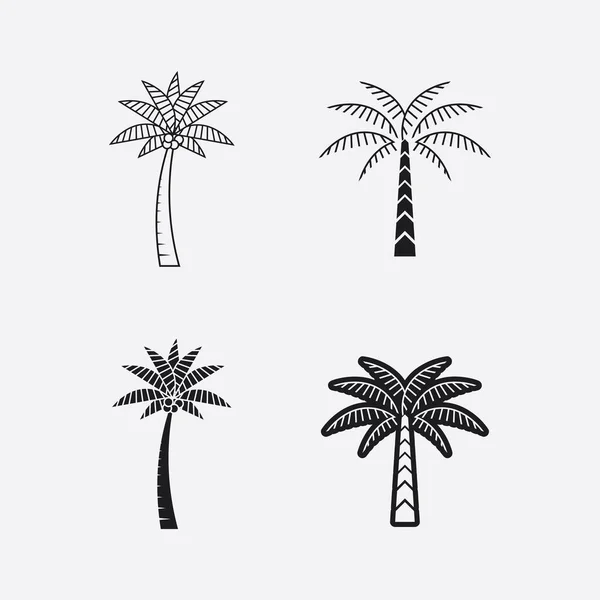 Palm Boom Zomer Logo Template Vector Illustratie — Stockvector