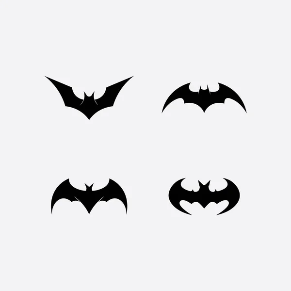 Logotipo Morcego Animal Vetor Asas Preto Halloween Vampiro Gótico Ilustração — Vetor de Stock