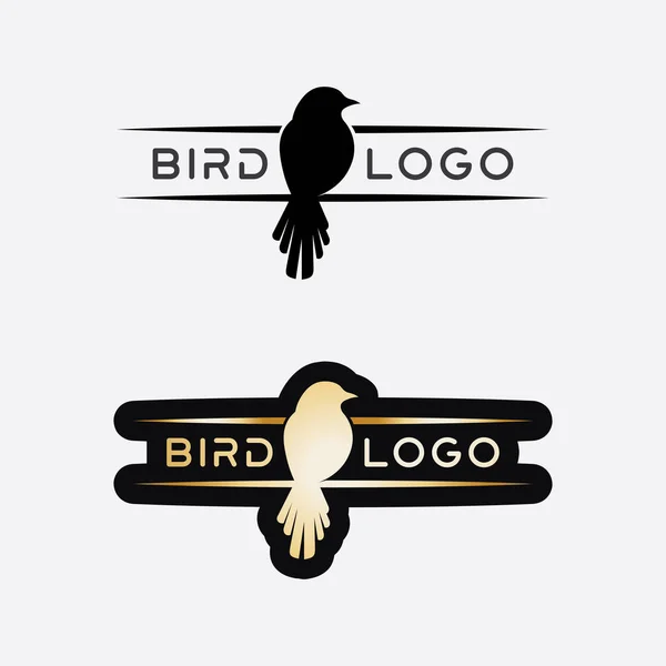 Uccelli Rondine Colomba Logo Design Vettore Ali Animali Uccelli Volanti — Vettoriale Stock