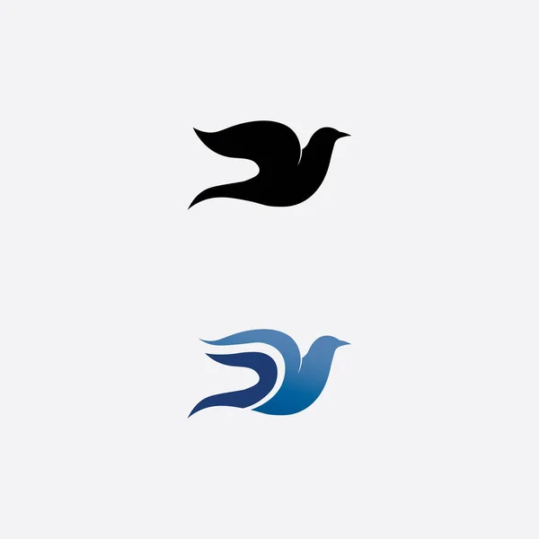 Oiseaux Avaler Colombe Logo Design Vecteur Ailes Animaux Oiseaux Volants — Image vectorielle