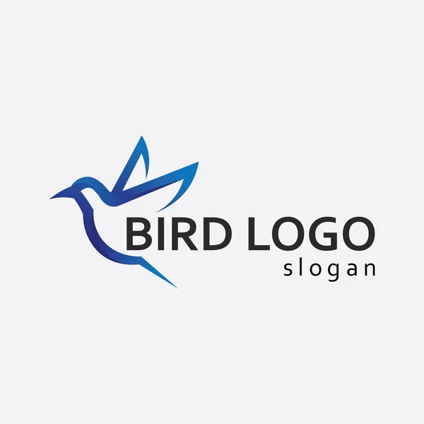 Vögel Und Schwalben Logo Design Und Vektor Tierflügel Und Fliegender — Stockvektor