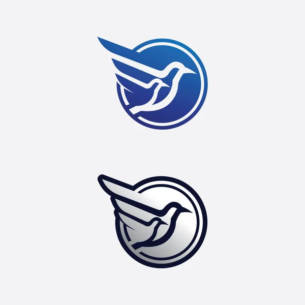 Kuşlar Güvercin Logosu Tasarımı Vektör Hayvan Kanatları Uçan Kuş — Stok Vektör