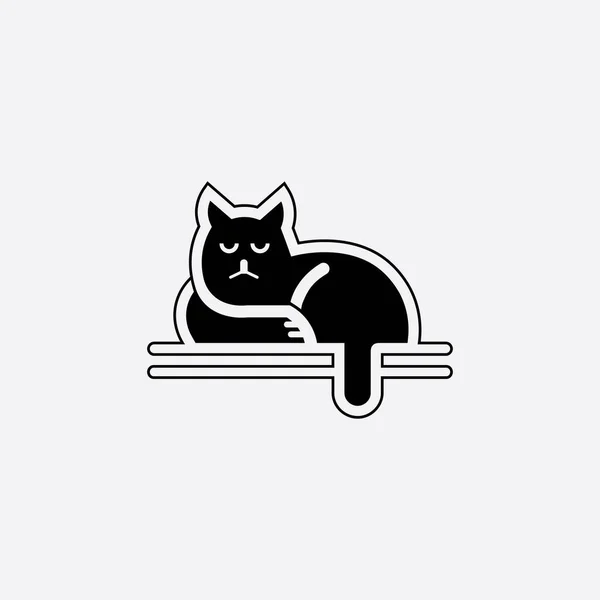 Kot Logo Wektor Zwierzę Ikona Ślad Kotek Calico Logo Pies — Wektor stockowy
