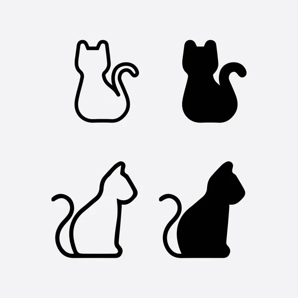 Katze Logo Und Vektor Tier Icon Fußabdruck Kätzchen Calico Logo — Stockvektor