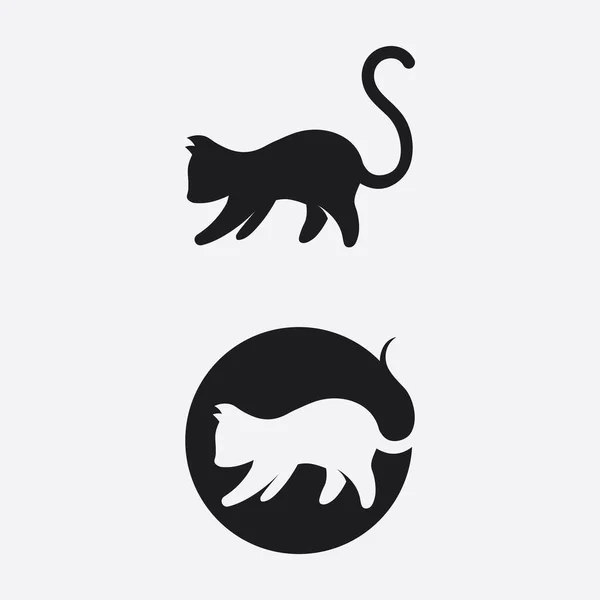 猫标志和病媒动物标志猫脚印卡利科标志狗标志卡通人物标志图例涂鸦设计 — 图库矢量图片