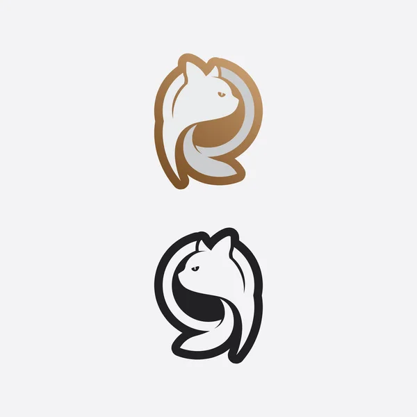 Logo Kočky Ikona Vektoru Zvíře Stopa Kotě Calico Logo Pes — Stockový vektor