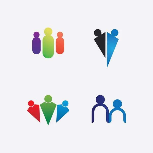 Logotipo Gente Equipo Trabajo Personas Éxito Grupo Comunidad Empresa Del — Vector de stock