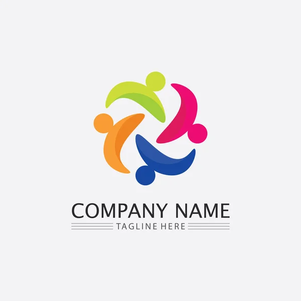 Mensen Logo Team Succes Mensen Werken Groep Gemeenschap Groep Bedrijf — Stockvector