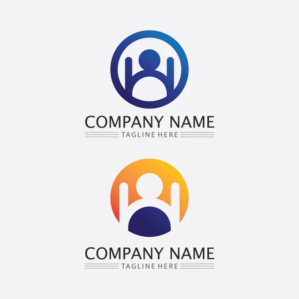 Logotipo Gente Equipo Trabajo Personas Éxito Grupo Comunidad Empresa Del — Archivo Imágenes Vectoriales