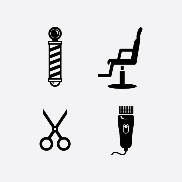 Logotipo Barbearia Vintage Emblemas Design Rótulos Emblemas Logotipos Ilustração Fundo —  Vetores de Stock