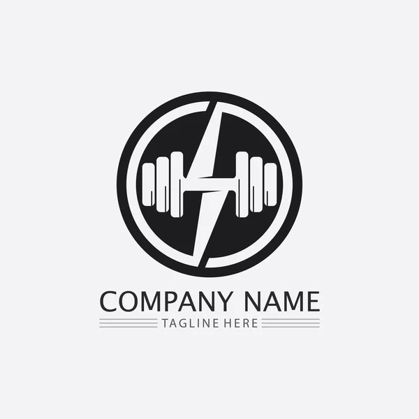 Objeto Gym Vector Iconos Para Etiqueta Deportiva Insignia Del Gimnasio — Vector de stock