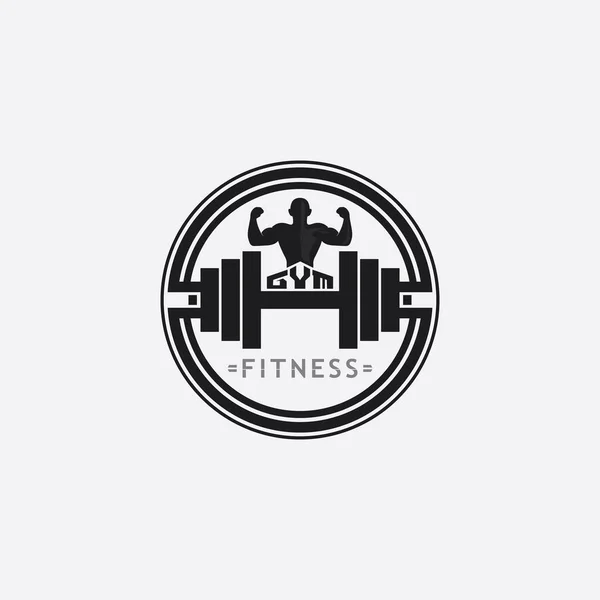 Gym Vector Object Icons Sport Label Gym Badge Fitness Logo — Stock Vector