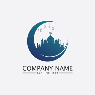 Müslüman Cemaati Festivali 'nin Kutsal Ayı için lambayla hilal şeklinde yaratıcı Arap Ramazan Kareem tasarımı.