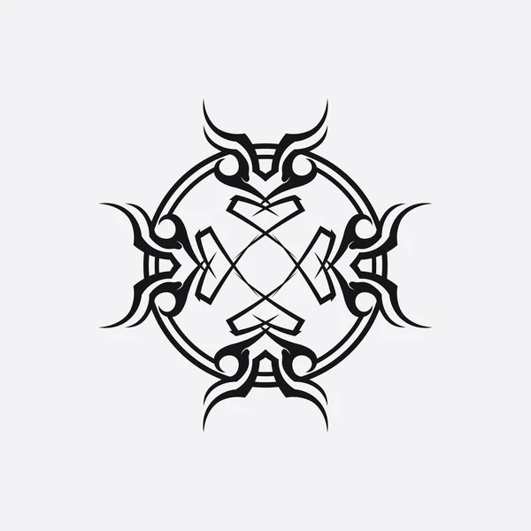 Stammes Klassische Schwarze Ethnische Tätowierung Symbol Vektor Illustration Design Logo — Stockvektor