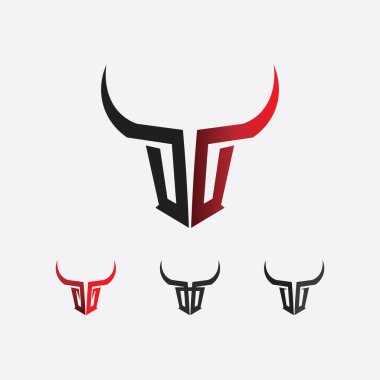 Boğa ve bufalo başlı inek maskotu logosu spor boynuzu hayvan memelilerinin baş logosu vahşi matador için tasarım vektörü