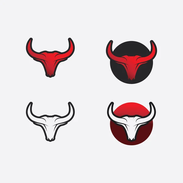 Bull Cap Bivol Vaca Animal Mascota Logo Vector Design Pentru — Vector de stoc