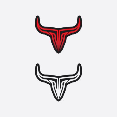 Boğa ve bufalo başlı inek maskotu logosu spor boynuzu hayvan memelilerinin baş logosu vahşi matador için tasarım vektörü