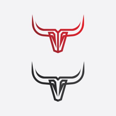 Boğa ve bufalo başlı inek maskotu logosu spor boynuzu hayvan memelilerinin baş logosu vahşi matador için tasarım vektörü