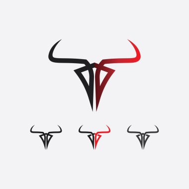 Boğa ve bufalo başlı inek maskotu logosu spor boynuzu hayvan memelilerinin baş logosu vahşi matador için tasarım vektörü