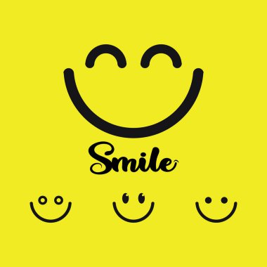 gülümse, gülümse, logo vektör tasarımı mutlu emoticon iş, komik tasarım ve vektör emoji mutluluğu 
