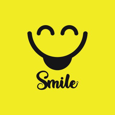 gülümse, gülümse, logo vektör tasarımı mutlu emoticon iş, komik tasarım ve vektör emoji mutluluğu 