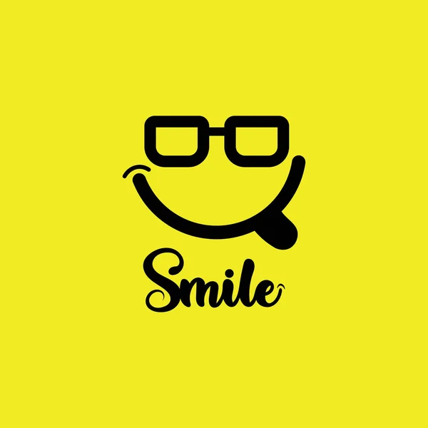 Icono Sonrisa Sonrisa Diseño Del Vector Del Logotipo Feliz Emoticono — Vector de stock