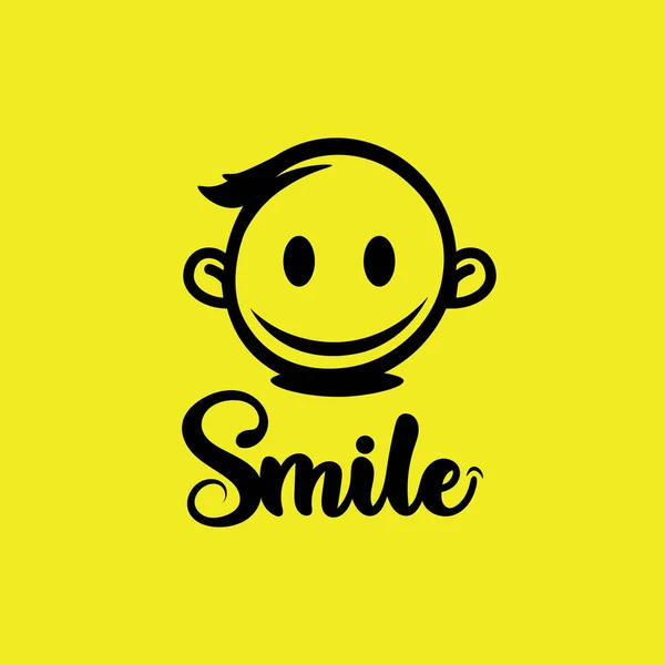 Іконка Посмішки Посмішка Логотип Векторний Дизайн Щасливий Емоціон Бізнес Кумедний — стоковий вектор