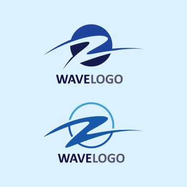 dalga simgesi ve su damlası vektör çizim logo işi