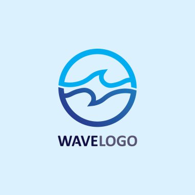 dalga simgesi ve su damlası vektör çizim logo işi