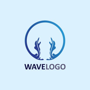 dalga simgesi ve su damlası vektör çizim logo işi