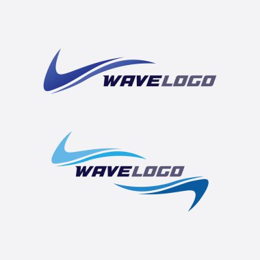 dalga simgesi ve su damlası vektör çizim logo işi