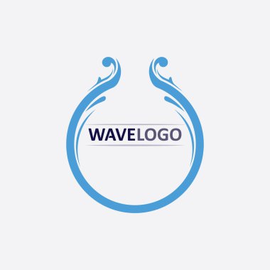 dalga simgesi ve su damlası vektör çizim logo işi