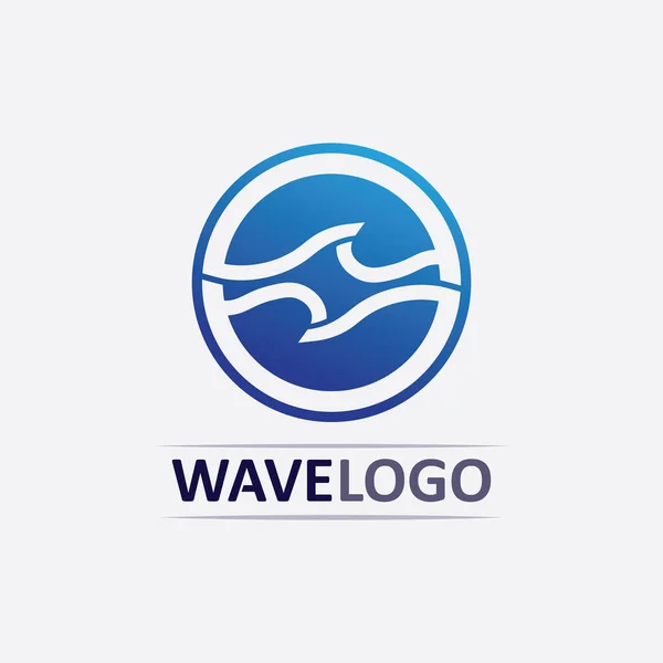 Icono Onda Gota Agua Vector Ilustración Diseño Logo Negocio — Vector de stock