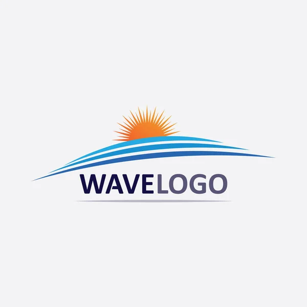 Welle Symbol Und Wasser Tropfen Vektor Illustration Design Logo Geschäft — Stockvektor