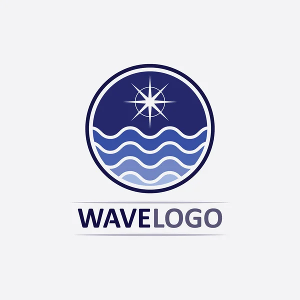 Ícone Onda Vetor Gota Água Ilustração Design Logotipo Negócio —  Vetores de Stock