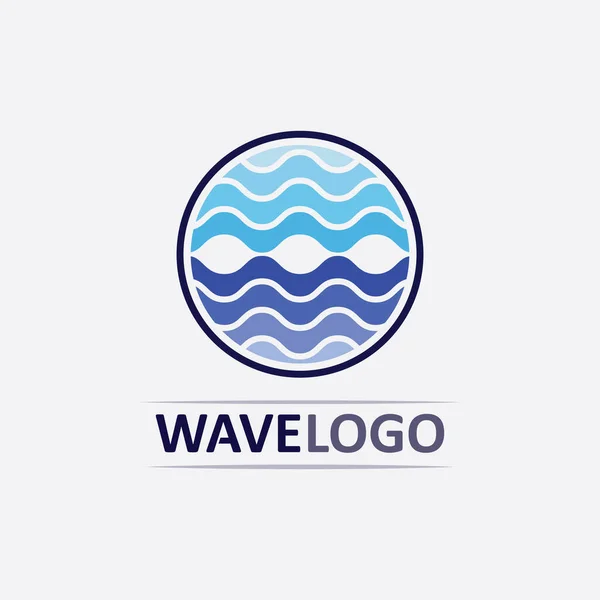 Ikona Fali Wektor Wody Ilustracji Projekt Logo Biznesu — Wektor stockowy