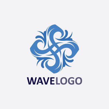 dalga simgesi ve su damlası vektör çizim logo işi