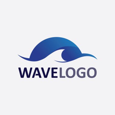 dalga simgesi ve su damlası vektör çizim logo işi