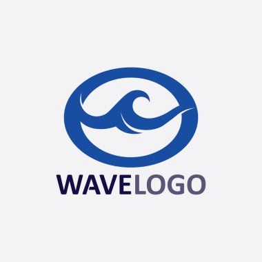 dalga simgesi ve su damlası vektör çizim logo işi