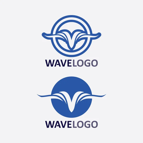 Welle Symbol Und Wasser Tropfen Vektor Illustration Design Logo Geschäft — Stockvektor