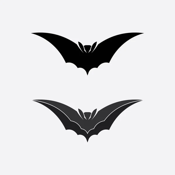 Nietoperz Logo Zwierząt Wektor Skrzydła Czarny Halloween Wampir Gotyk Ilustracja — Wektor stockowy