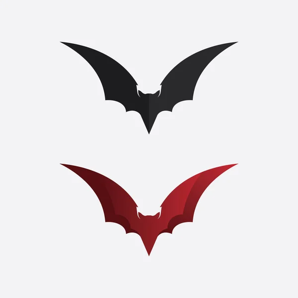 Logo Chauve Souris Animal Vecteur Ailes Noir Halloween Vampire Gothique — Image vectorielle