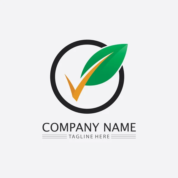 Logotipo Árvore Leaf Natureza Para Vector Empresa Ícone Design Ecologia —  Vetores de Stock