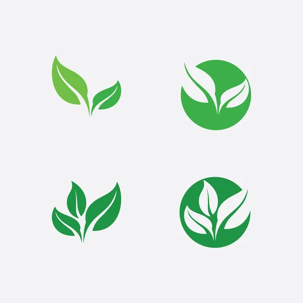 Blatt Und Naturbaumlogo Für Geschäftsvektor Green Plant Ecology Design Icon — Stockvektor