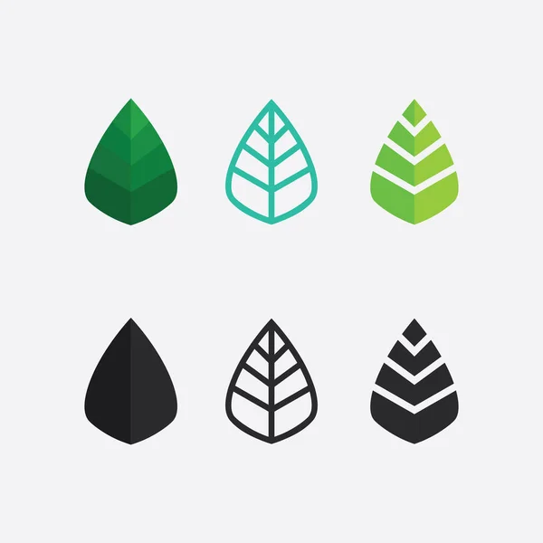 Konsep Ramah Desain Logo Hijau Dan Vektor Daun Pohon - Stok Vektor