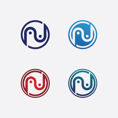 N Harfi ve FT Logo Şablonu vektör resimleme tasarımı