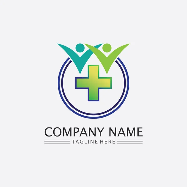Logotipo Hospital Ícone Cuidados Saúde Símbolos Modelo Ícone App —  Vetores de Stock